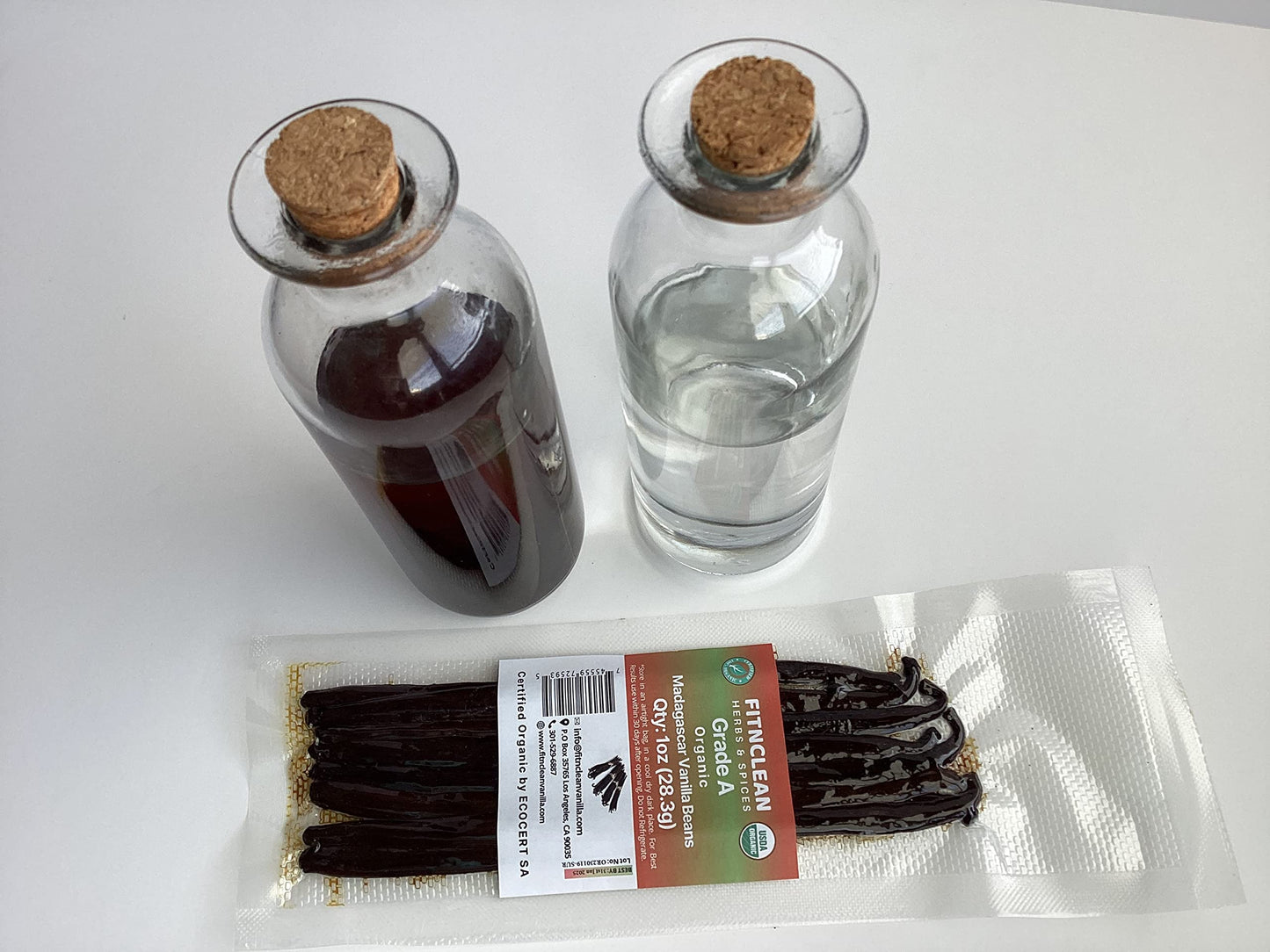 FITNCLEAN Madagascar Organic Vanilla Beans Gourmet Grade A 1oz NON-GMO Whole Pods
