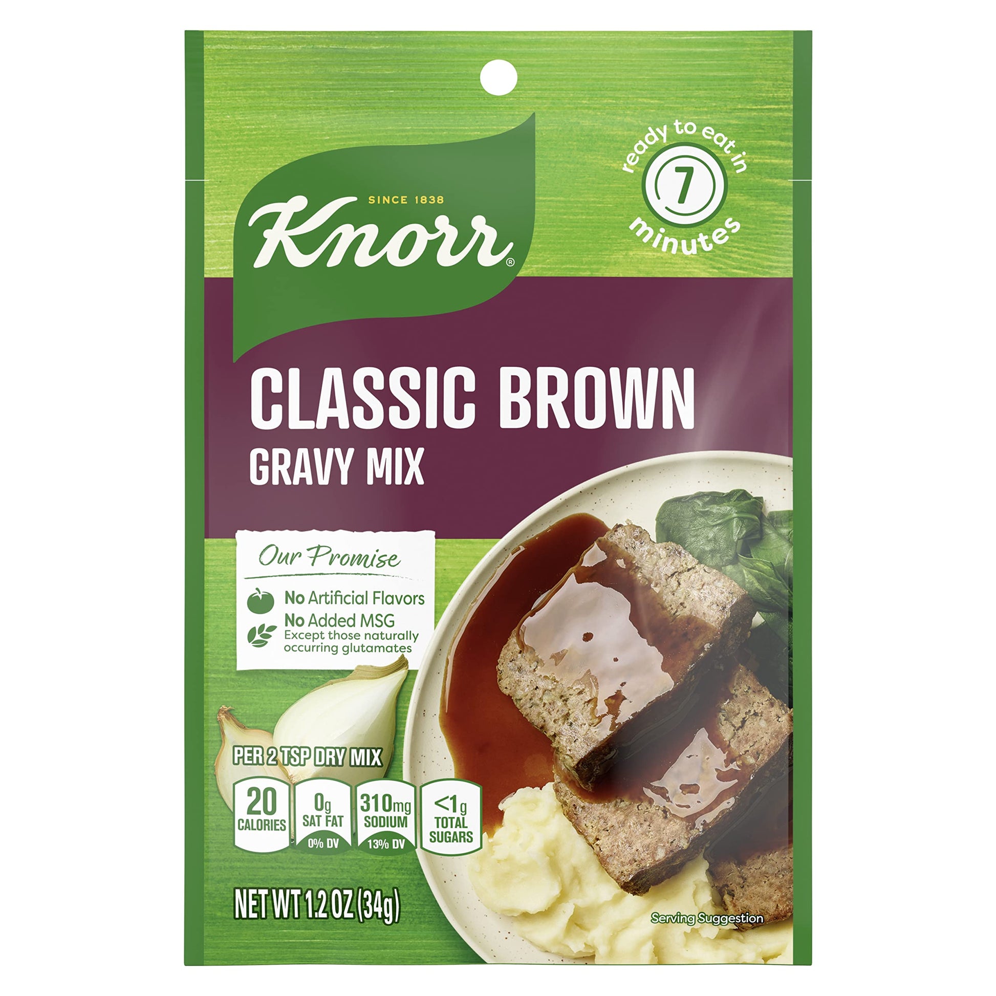 Knorr Gravy Mix Classic Brown Gravy, No Artificial Flavors, 1.2 oz Pack