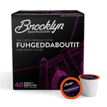 Brooklyn Beans Fuhgeddaboutit Gourmet Coffee Pods - Compatible with Keurig 2.0 K Cup malt-inspired, 40 Count, Bold and Rich Dark Roast