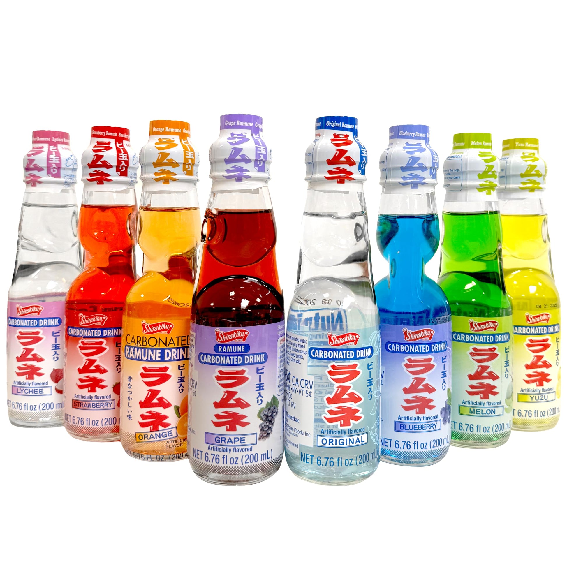 Endless Savings Ramune Japanese Soda Soft Drinks - Sparkling Beverage for Parties, Original, Yuzu, Grape, Orange, Melon, Lychee 