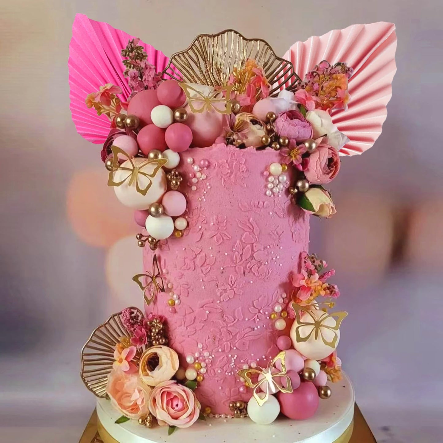 Boho Flower Cake Toppers Balls Cake Decorations With Butterflies For Birthday Party Wedding Baby Shower Boho Themed Party Suppli