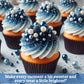 Confect Edible Christmas Sprinkles - Navy Blue Pearl & Vermicelli Mix For Frozen-Themed Cake, Cupcake, Cookie & Holiday Baking D