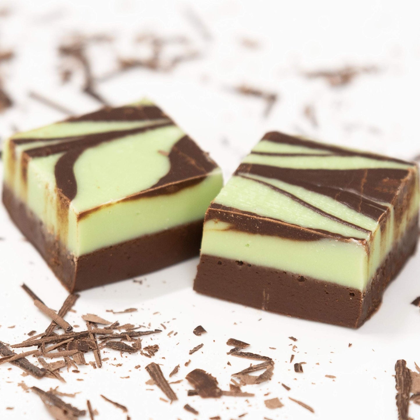 Valley Fudge Mint Chocolate Swirl Gourmet Candy, Fresh Artisan Fudge, Half Pound Package