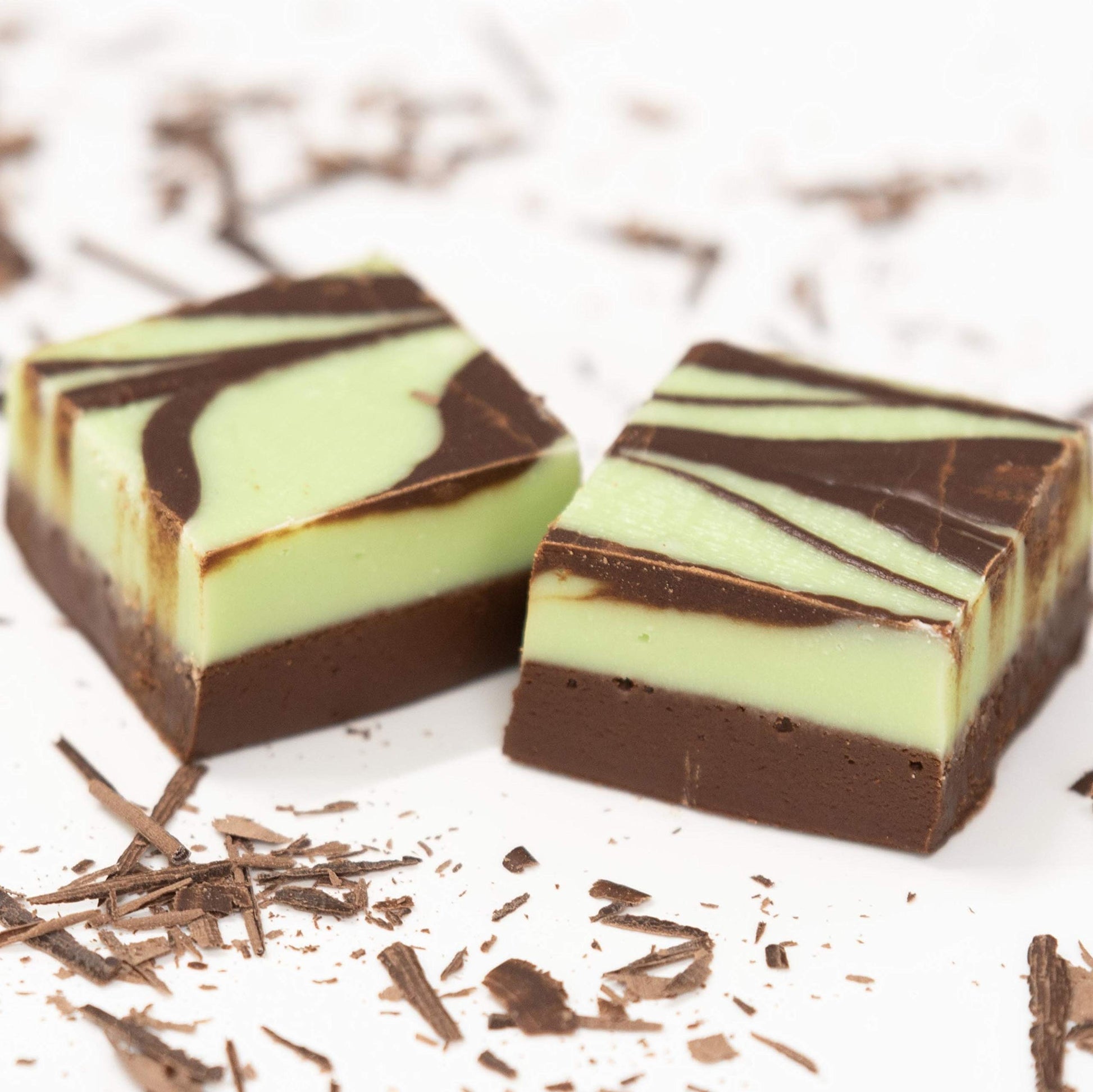 Valley Fudge Mint Chocolate Swirl Artisan Fudge, One Pound Package, Real Butter Gourmet Candy