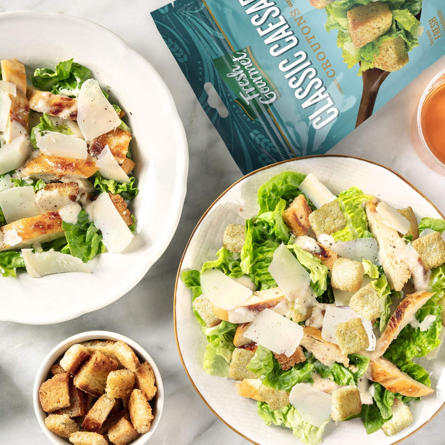 Fresh Gourmet Premium Croutons Crunchy Salad Topper, Classic Caesar, 5 Ounce (Pack Of 6)