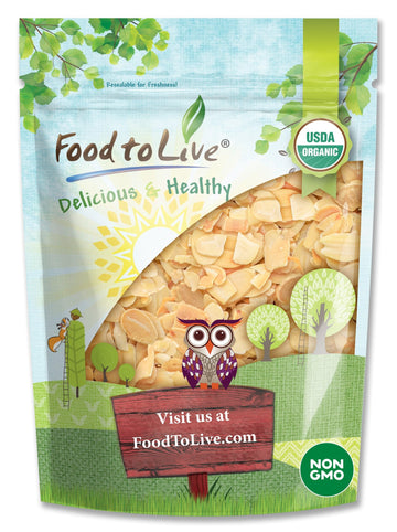 Food to Live Organic Toasted and Salted Blanched Sliced Almonds, 3 Pound - Non-GMO, Vegan, Dry Roasted with Himalayan Salt