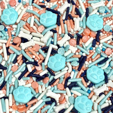 COOL MOM SPRINKLES Blue Dog Paw Sprinkles (4 oz.) - Bluey Themed Birthday Sprinkles for Decorating Cakes, Cupcakes, Cookies & De