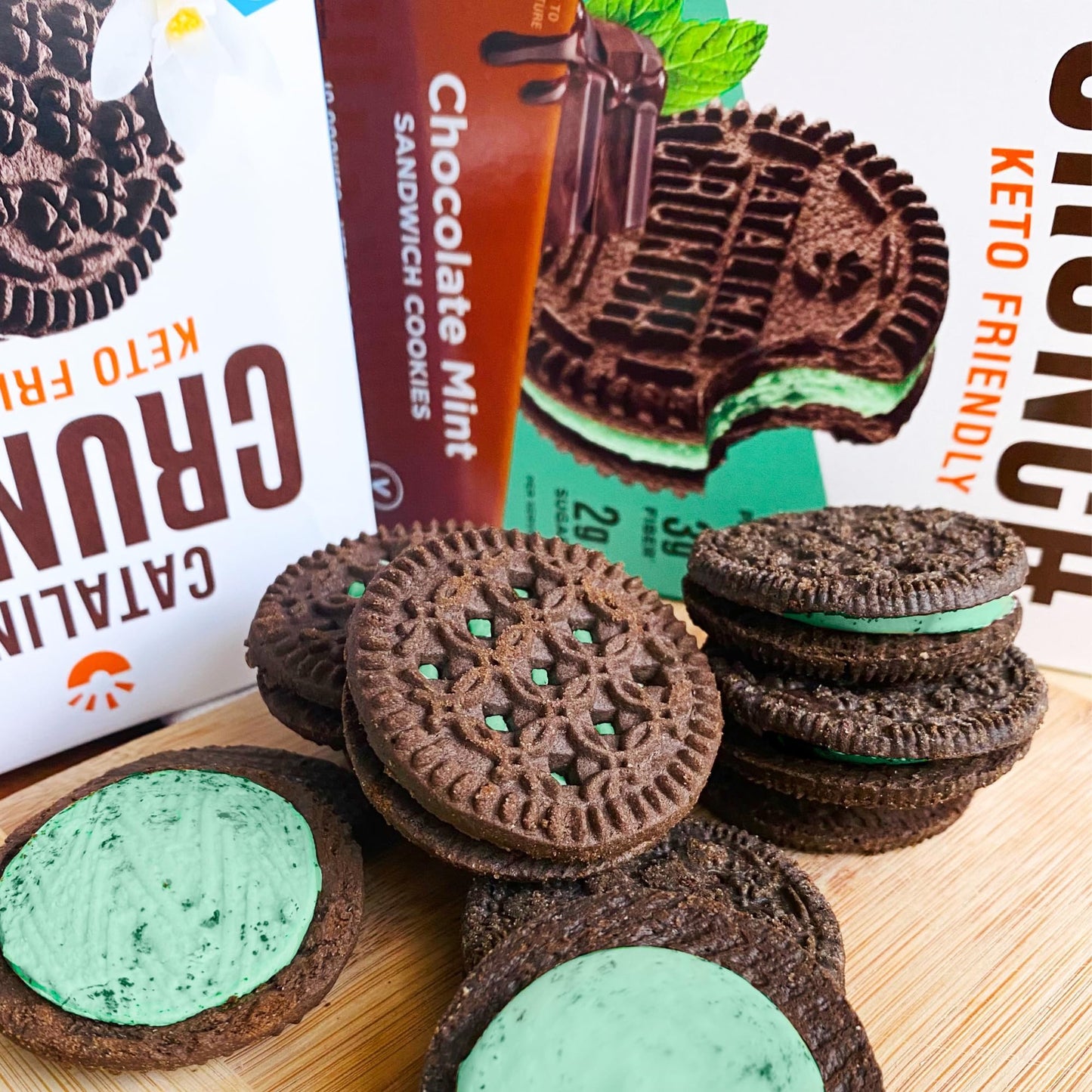 Catalina Crunch Keto Cookies Chocolate Mint Flavor - Low Carb, Low-Sugar Snacks - Pack Of 4