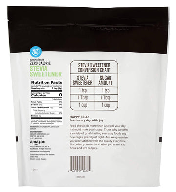 large online retailer Brand - Happy Belly Granulated Zero Calorie Stevia Sweetener Packet  9.7 ounce (Pack of 1)