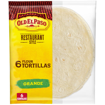 Old El Paso Restaurant Style Grande Flour Tortillas, 6-count