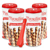 Pirouline Rolled Wafers - Chocolate Hazelnut - Rolled Wafer Sticks Bundled With Serving Tongs  Crme Filled Wafers For Coffee  Tea  Ice Cream  Snacks  Parties  Gifts  And More - 3.25Oz Tin 4Pk