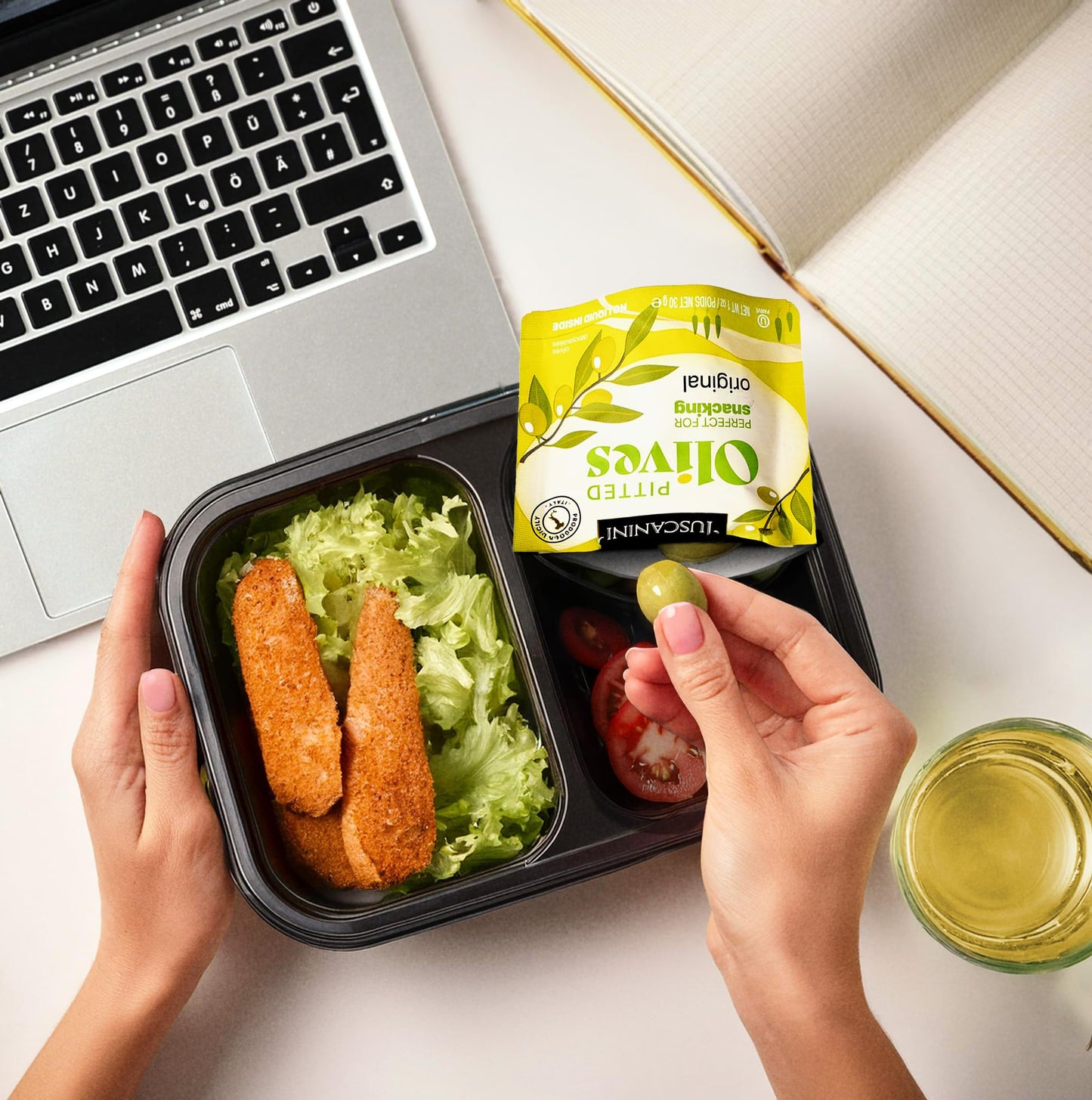 Tuscanini Italian Pitted Olive Snack Packs, 1 Oz (6 Pack) | Convenient Olive Pouches For Snacking | No Oil | Gluten Free, Vegan,