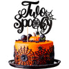 1 Pcs Two Spooky Cake Topper Glitter Spider Web Halloween 2Nd Birthday Cake Pick Baby Shower Cake Decoration For Halloween Spook