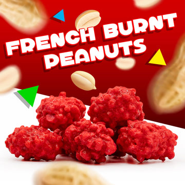 French Burnt Peanuts Candy | 1 Pound Bag | Crunchy Coated Peanuts | Old Fashioned Treat for Snacking and Gifting | Red Candy wit