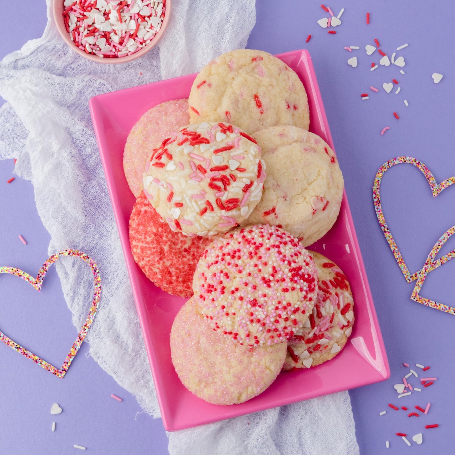 Sweets Indeed Heart Sprinkles, 4 Pack, Edible Sprinkle Mix, Perfect For Cake Decorations, Baking, Ice Cream, Cookies, Cupcake To