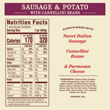 Raos Italian Sausage & Potato With Cannellini Beans Soup, 16 Ounce (Pack of 6)
