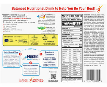 BOOST Original Balanced Nutritional Drink, Very Vanilla, 8 Ounce Bottle (Pack of 24)
