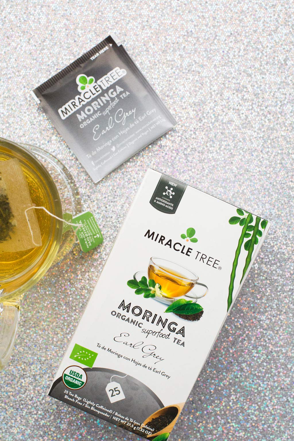 Tree - Organic Moringa Superfood Tea, 25 Individually Sealed Tea Bags, Earl Grey (Keto, Detox, Energy & Immunity Booster, Vegan, Gluten-Free, Organic, Non-Gmo, Caffeine-Free)