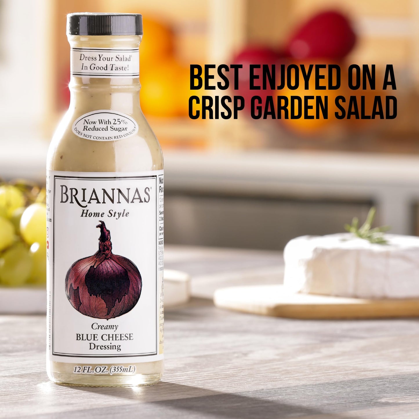 Briannas - Home Style Creamy Blue Cheese Dressing - Fine Salad Dressing Made With Premium Ingredients - Gluten Free & Low Sugar