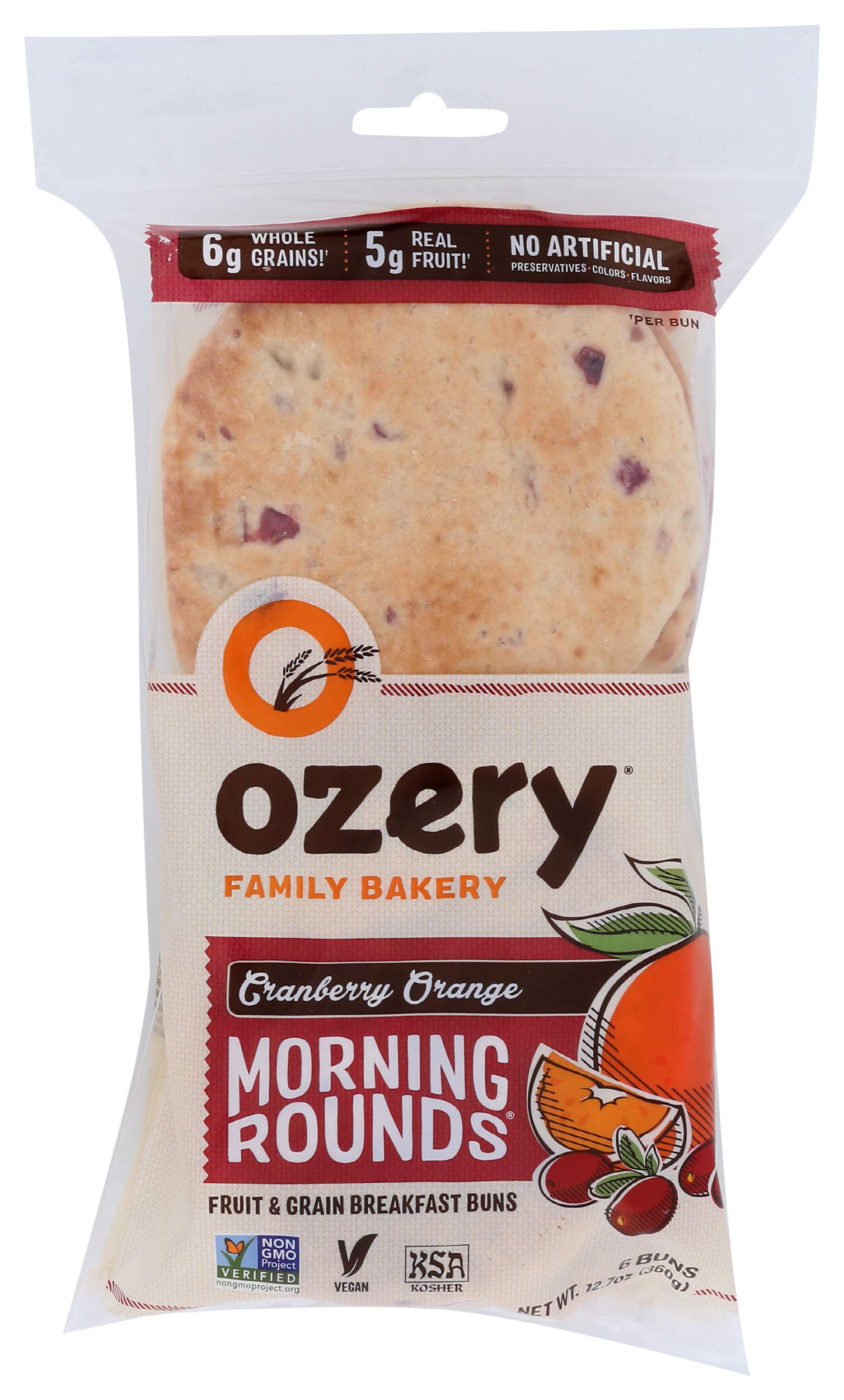 Ozery Bakery Morning Rounds Cranberry Orange, 12.7 oz (Frozen)