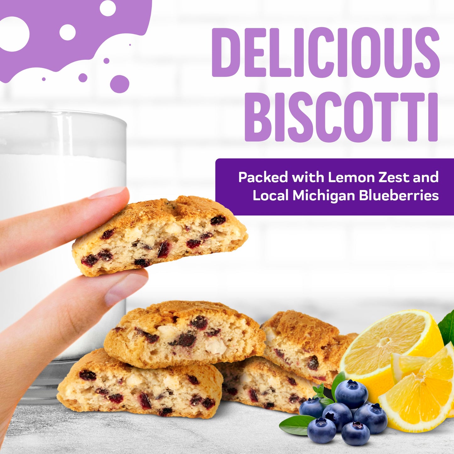 COOPER STREET Twice Baked Biscotti Cookies Variety Pack - 1.25 lbs (4 Pack) - Peanut & Dairy Free, Low Sodium Snack