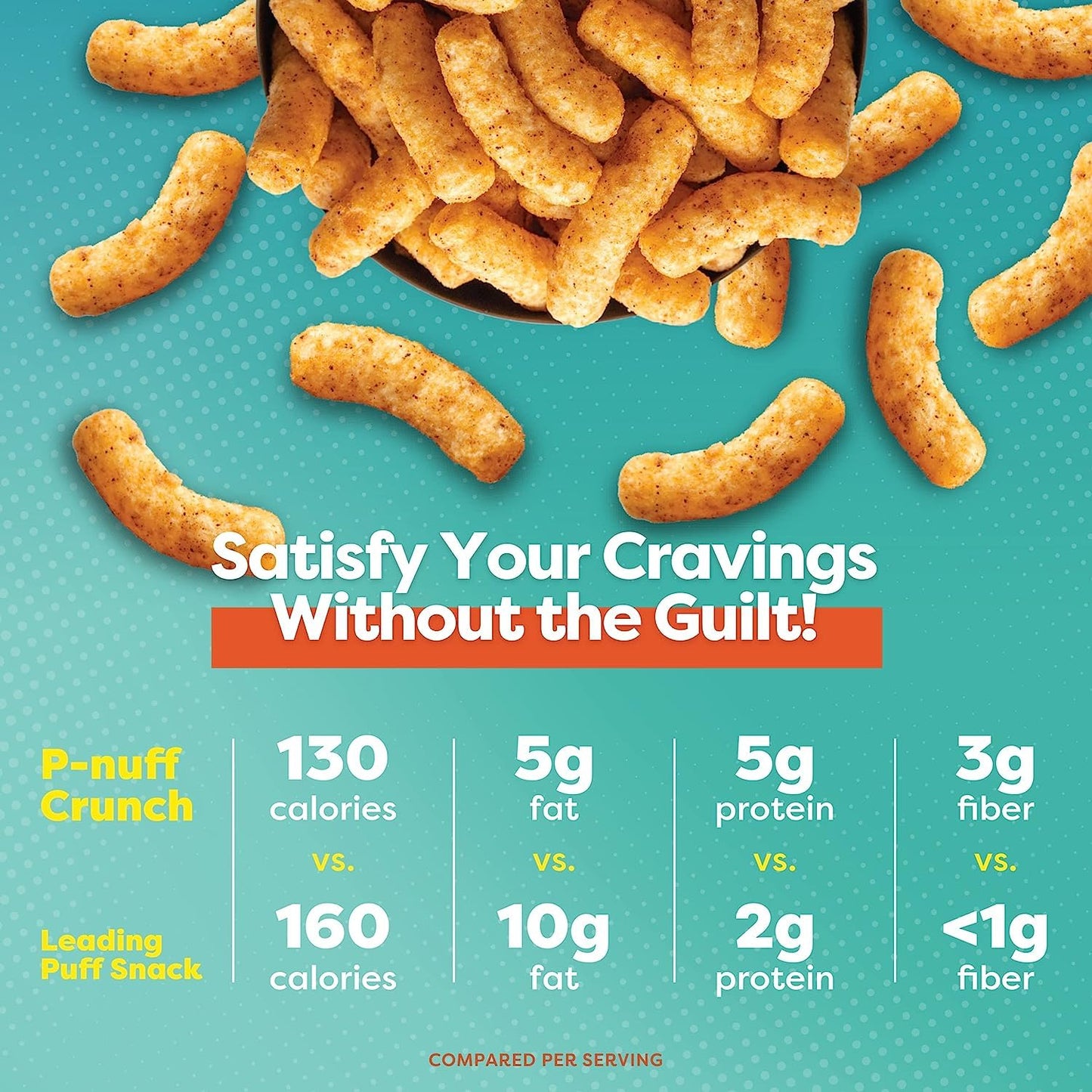 P-Nuff Peanut Butter Puffs - Healthy Vegan Snacks, Low Calorie, High Protein, 4 Oz (Pack of 3)
