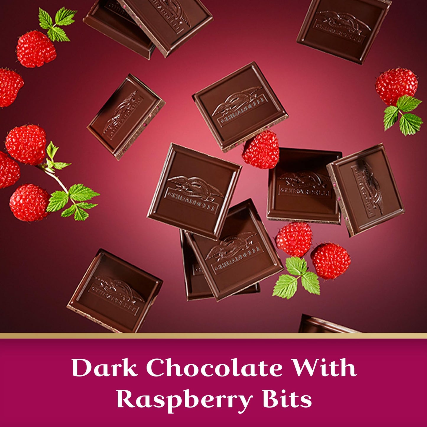 Ghirardelli Intense Dark Chocolate Bar, Raspberry, 3.5 Oz (Pack of 12)