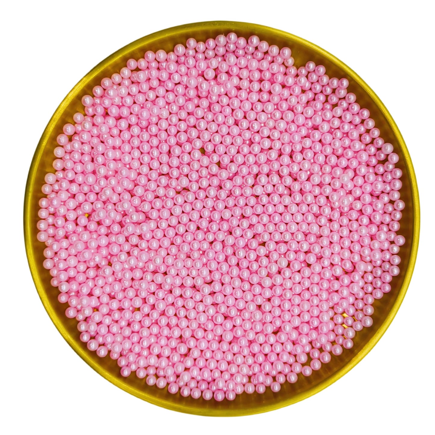 Edible Pink Pearl Sugar Sprinkles Candy 4Mm Mini Pearls Cake Decorations Cupcake Toppers Cookie Decorating Perfect For Wedding P