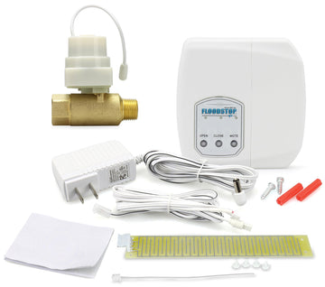 Floodstop Water Heater Leak Detector Kit With Automatic Water Shut-Off And Visual/Audible Alarms, 1/2'' Npt Mip X Fip