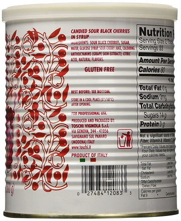 Toschi Amarena Black Cherries in Syrup, 2 LB 3.27 Oz
