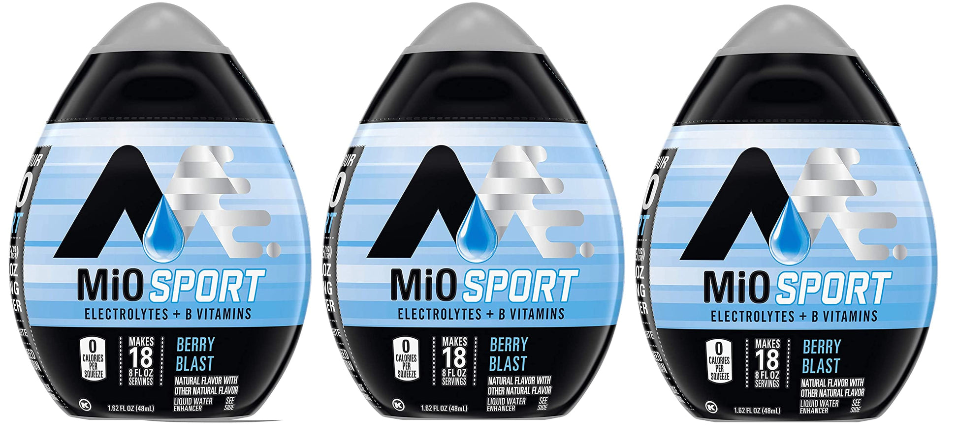 Mio Sport Liquid Flavor Enhancer With Electrolytes And B Vitamins - 3 Pack Brought By Southwind Enterprises (Berry Blast)