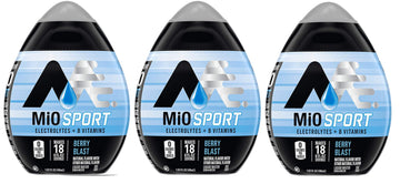 Mio Sport Liquid Flavor Enhancer With Electrolytes And B Vitamins - 3 Pack Brought By Southwind Enterprises (Berry Blast)