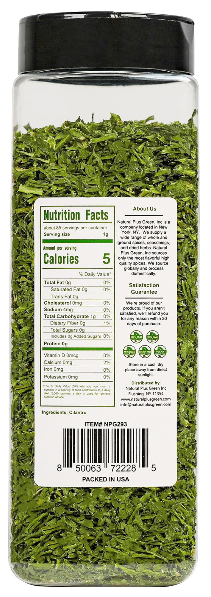 Npg Freeze-Dried Cilantro Leaves 3 Oz, Fresh Dehydrated Coriander Flakes, Dhania Leaves, Lime Seasoning, Mexican Spices, Perfect