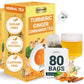 LeafLea Turmeric Tea Bags - 80 Count, Caffeine-Free Herbal Blend with Ginger and Cinnamon, Vegan, Sugar-Free