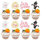 Gyufise 24Pcs Halloween Two Spooky Cupcake Toppers Pink Glitter Ghost Pumpkin Cupcake Picks Girl Spooky Halloween Cake Decoratio