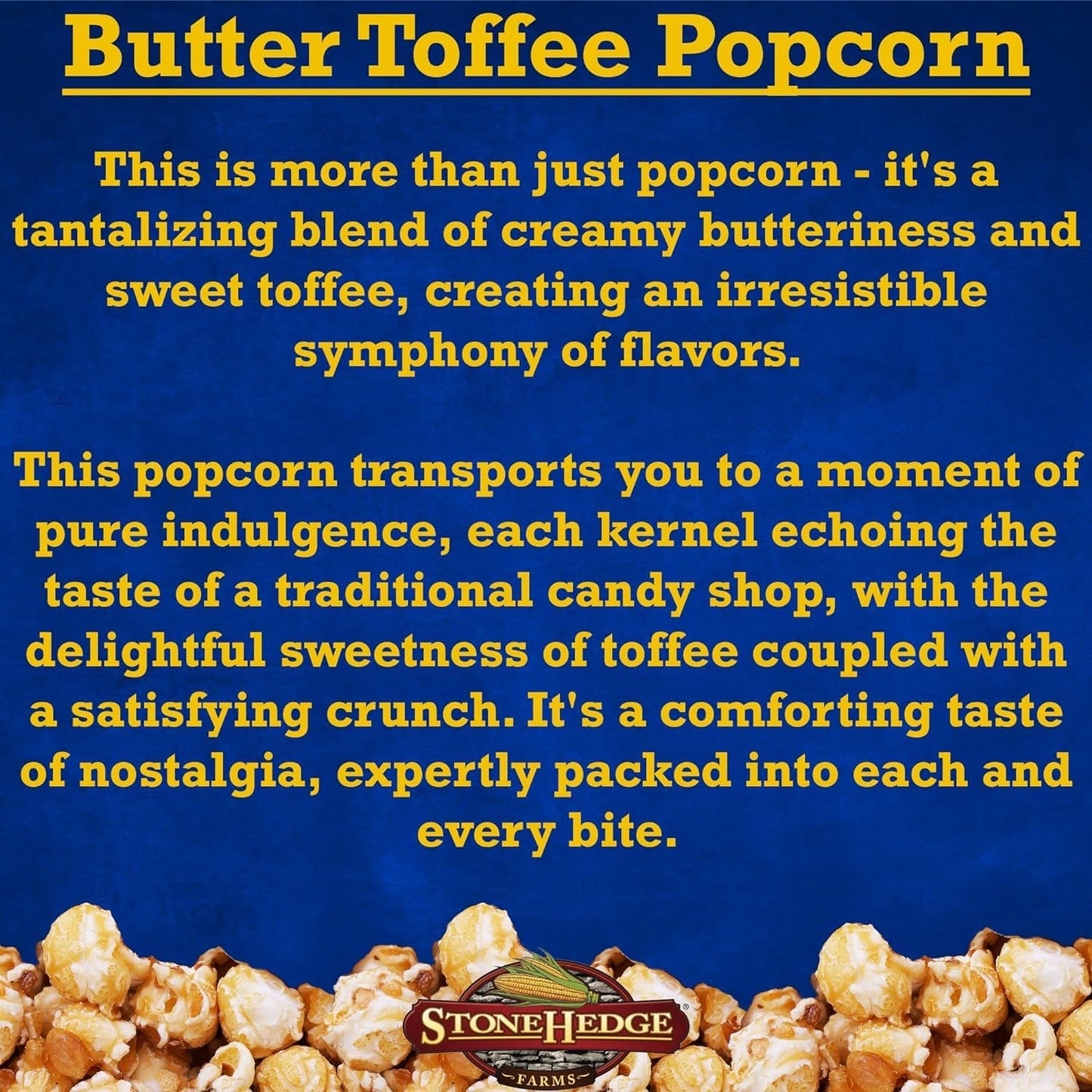 Stonehedge Farms Flavored Popcorn Barrel Variety Pack - Caramel And Butter Toffee - 32 Ounces Each - Reclosable Bulk Barrels - M