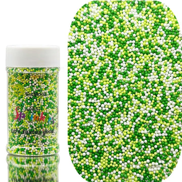 SE Si&Moos St Patrick's Day Nonpareils Sprinkles Green and White Sprinkles White Green Sugar Pearls St Patrick's Day Cupcake Top