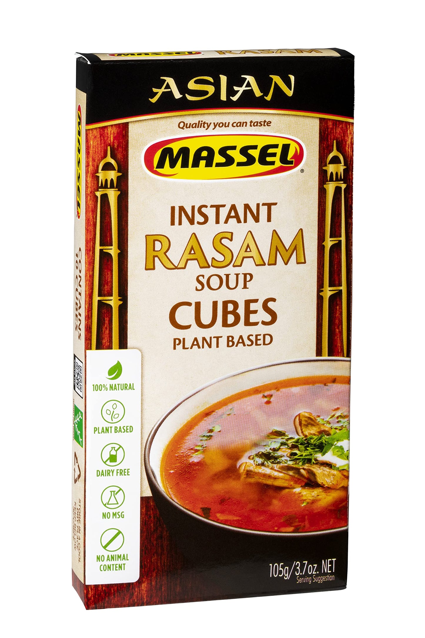 Massel Instant Rasam Bouillon Broth Cubes - No MSG, Gluten-Free Soup Base - Bulk Pack (6 x 105g)