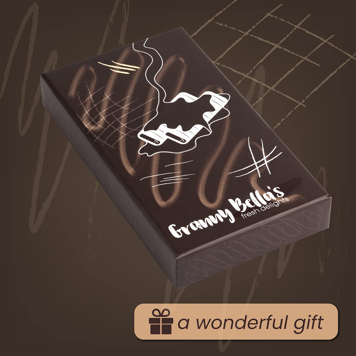 Granny Bellas Chocolate Covered Wafers Gift Basket, 5 Count, Prime Dairy Chocolate Cookie Gifts for Holidays