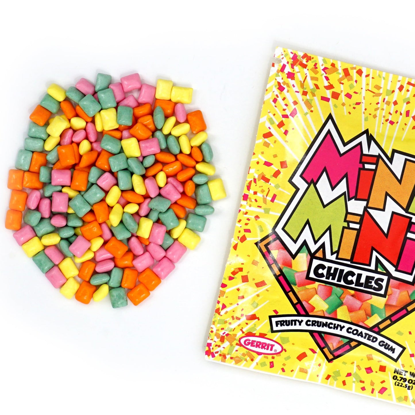 Mini Mini Chicles, Pack Of 12, Fruity Crunchy Coated Gum, Mini Chiclets, Bubble Gum