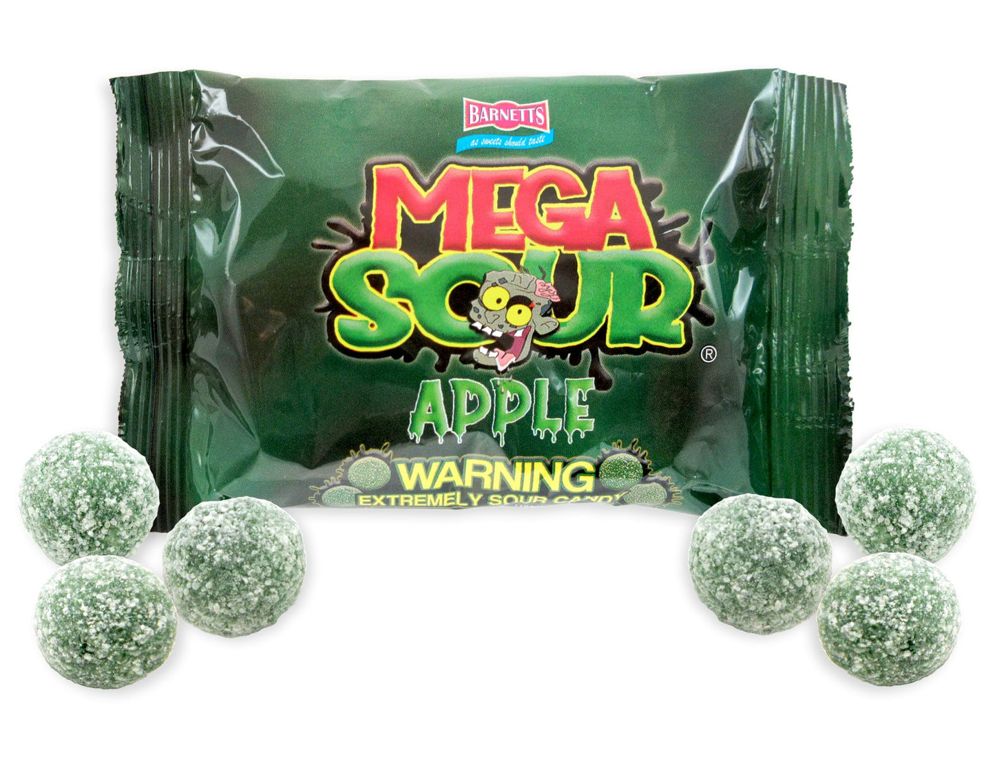 LYZAS SWEETS & TREATS Mega Sour Bombs - Extremely Sour Candy Gift - Green Apple - 3.2 oz Bag