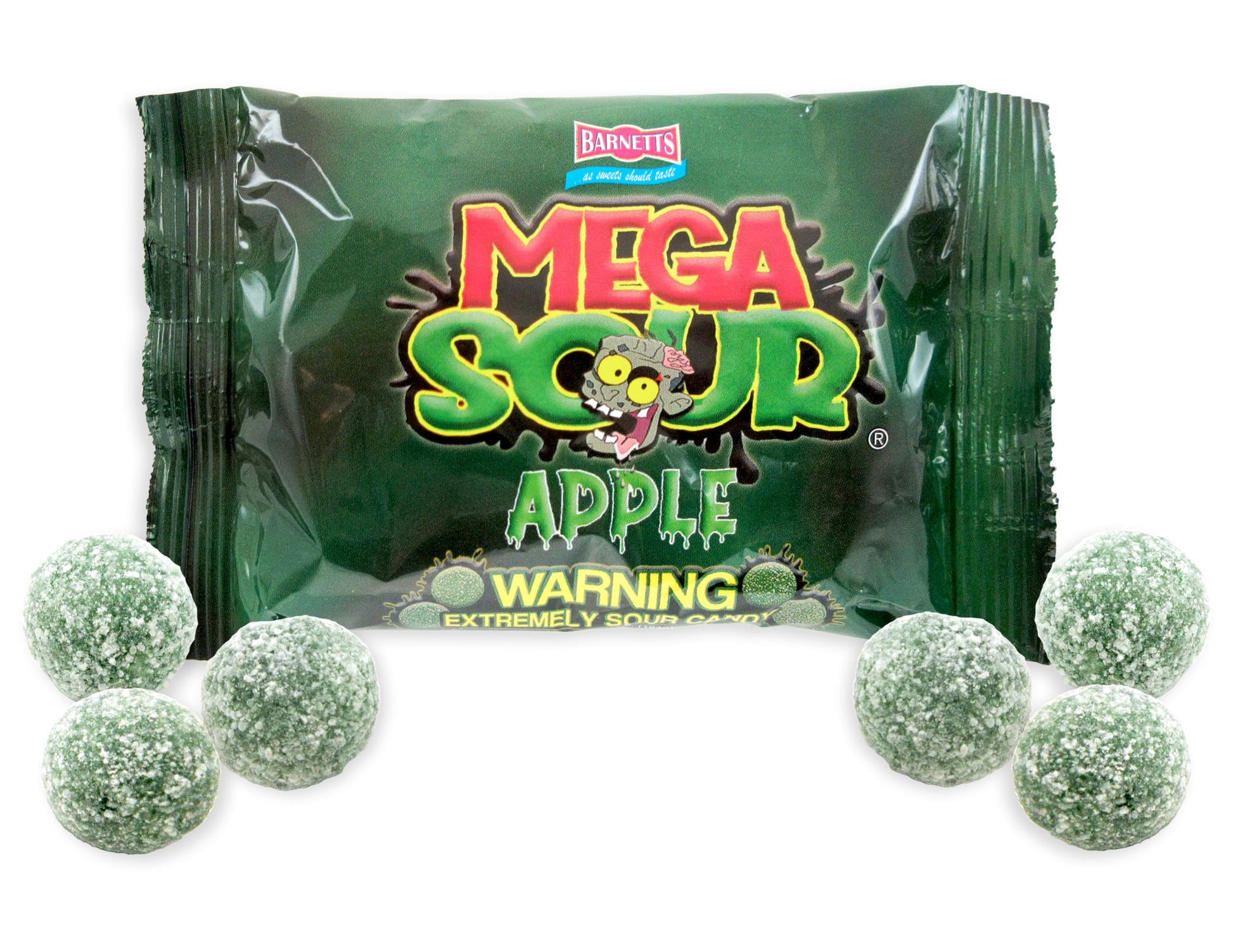LYZAS SWEETS & TREATS Mega Sour Bombs - Extremely Sour Candy Gift - Green Apple - 3.2 oz Bag