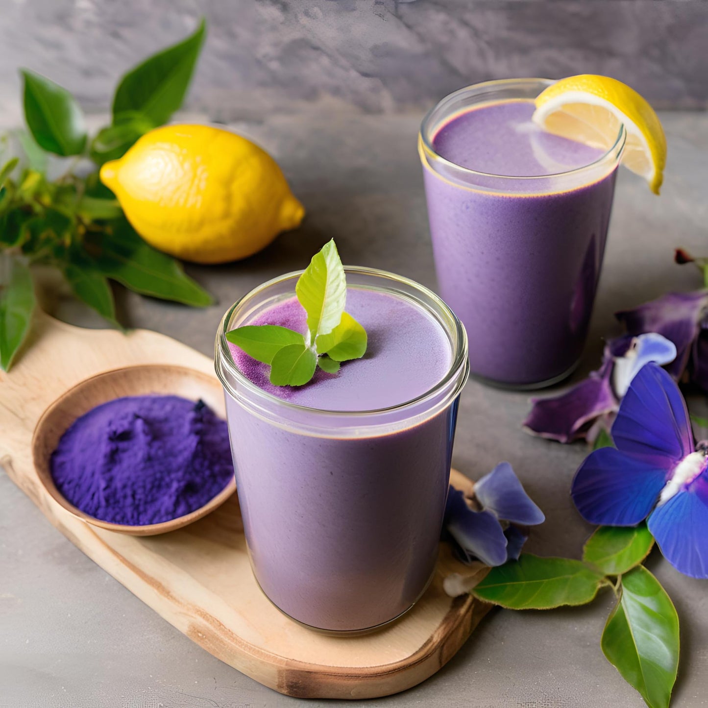 Packs 6 - Pure Butterfly Pea Flower Powder 1.76Oz | 100% Natural Blue Herbal Tea | Vibrant Color For Drinks & Food | Natural Foo