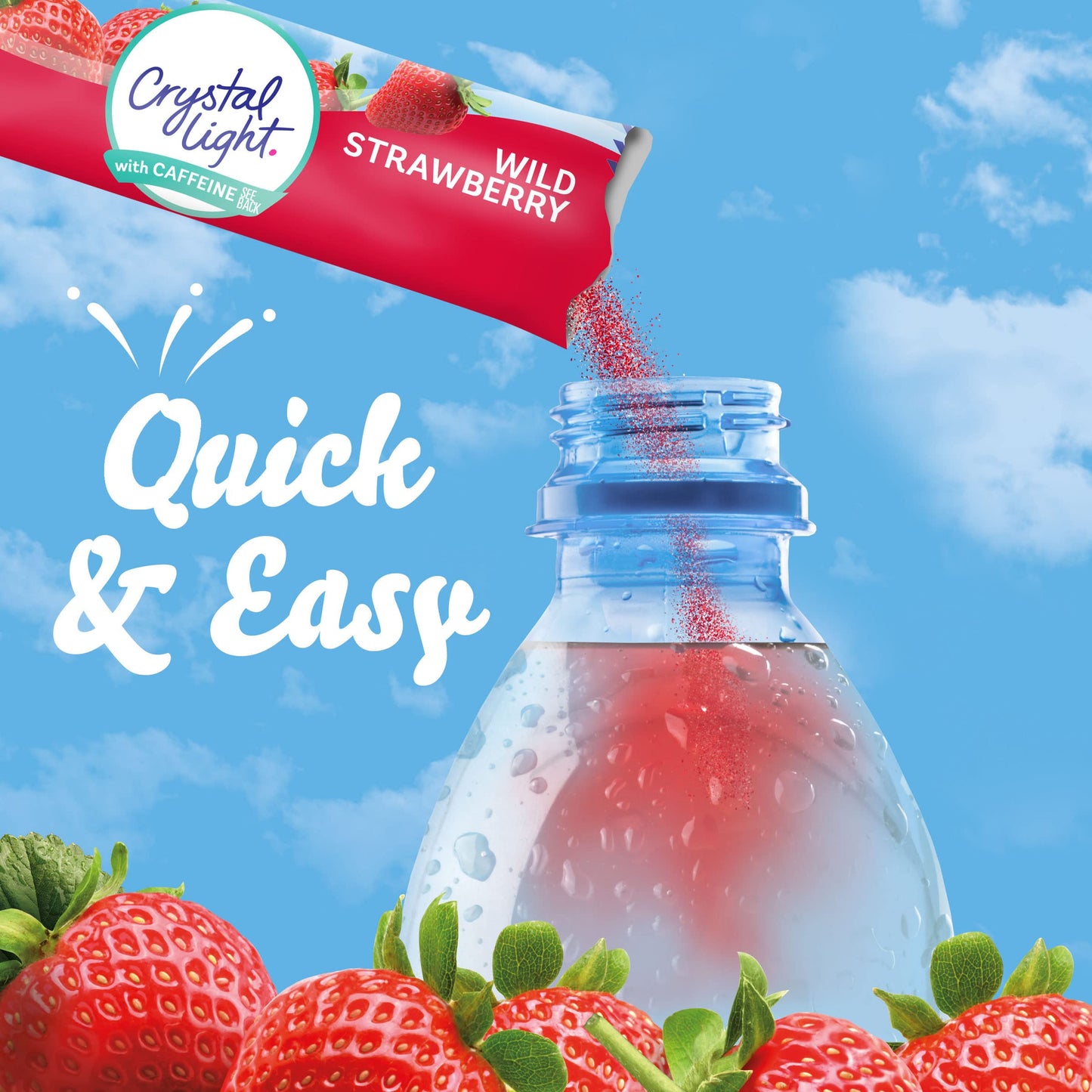 Crystal Light Powdered Drink Mix, Wild Strawberry Flavor, 120 ct (12 Boxes of 10 Packets), Pink, Model 00043000053850