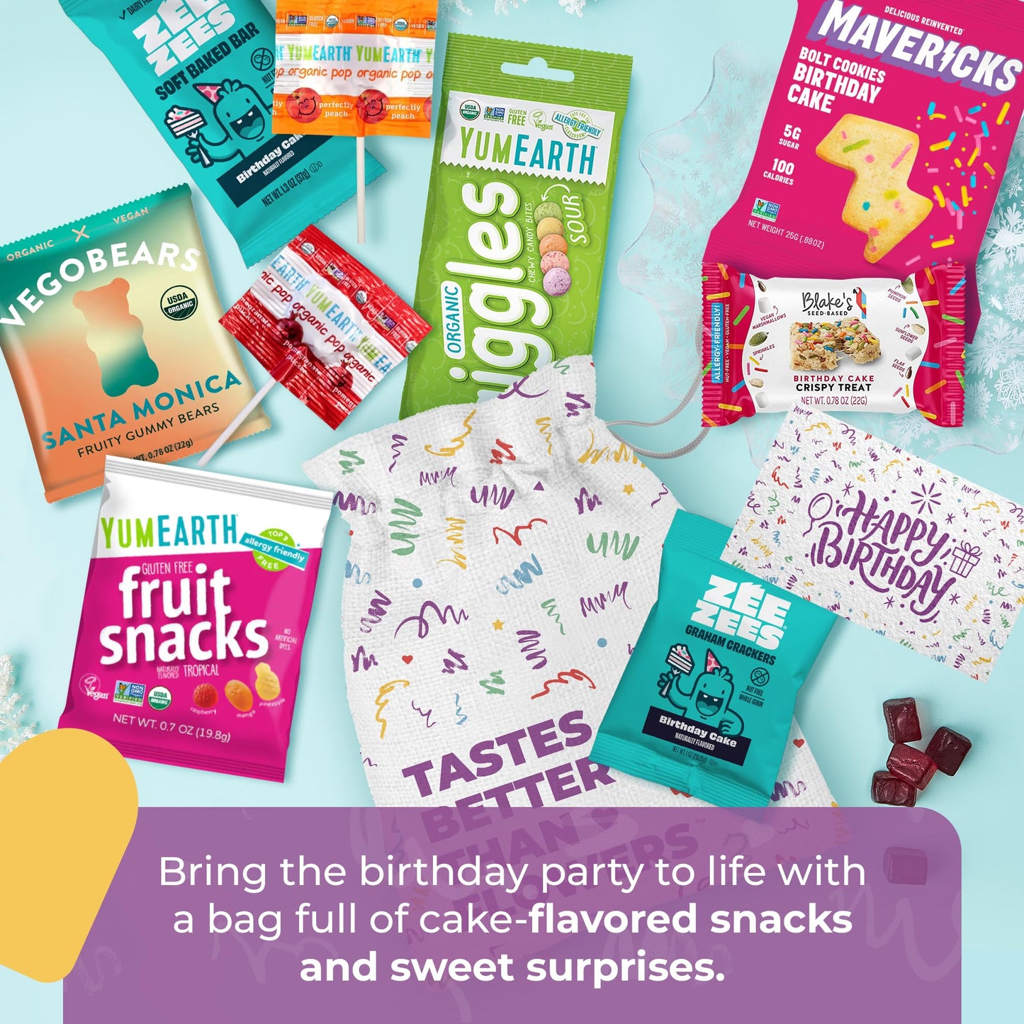 BUNNY · JAMES · Birthday Snacks Bag – Cake-Flavored   & Candy Variety Pack for Kids, Teens & mature-themeds