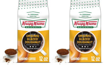 Krispy Kreme Doughnuts Original Glazed Donut Ground Coffee, Bagged 12oz (Pack of 2)