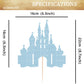 EONNCNT Castle Cake Topper - Light Blue Glitter Cardboard Decoration, 6.3 x 8.7 inches, Birthday Party Supplies