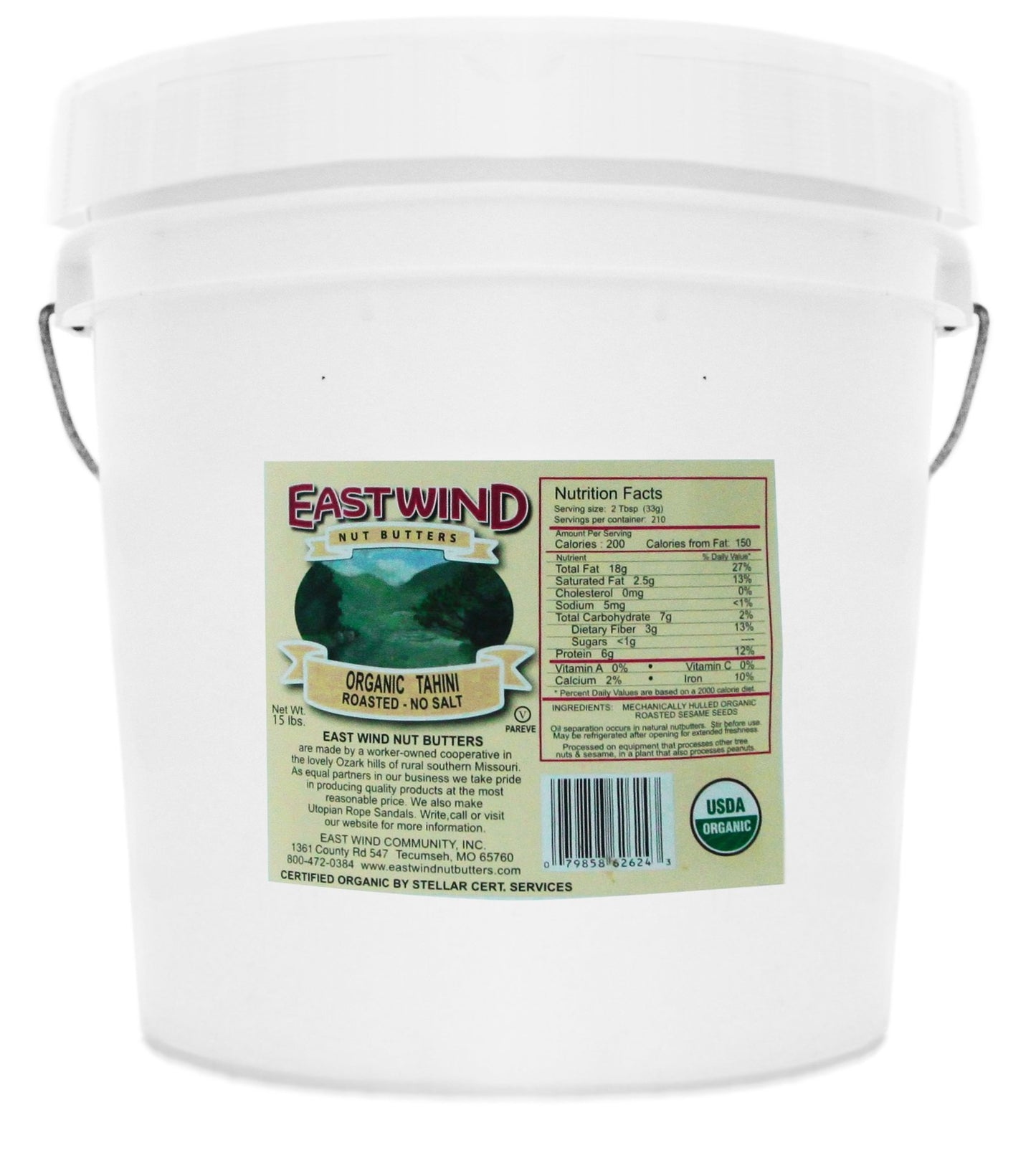 Eastwind Tahini Sesame Spread, 15 Pound - Creamy, Nutritious Sesame Paste