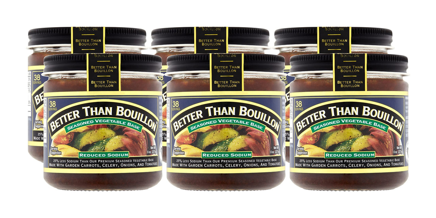 Better Than Bouillon All Natural Reduced Sodium Vegetable Base Made With Seasoned Vegetables Makes 9.5 Quarts Of Broth 38 Servin