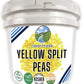 Certified Glyphosate Residue Free Yellow Split Peas | 25 lb Bucket | Non-GMO | Kosher | Vegan | Dried | Emergency Food | Non-Irr